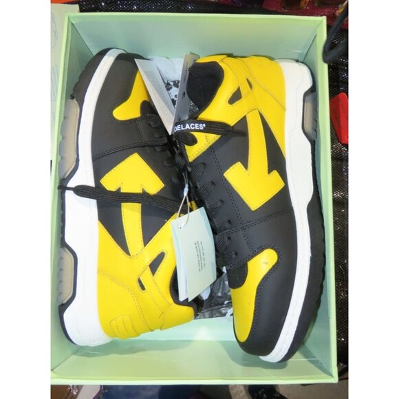 SOLD! Off White Virgil Abloh Out of office Sneakers Yellow Italian calf leather - Picture 10 of 16